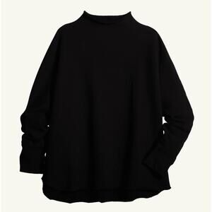Frank & Eileen Effie Long Sleeve Funnel Neck Capelet Medium Black